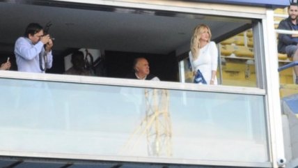   La embajadora del Mundial compartió palco con Jorge Sampaoli en La Bombonera 