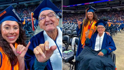   Nunca es tarde: Anciano de 88 años se graduó junto con su nieta de la universidad 