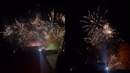   Camión que llevaba fuegos artificiales causó asombroso espectáculo tras chocar 