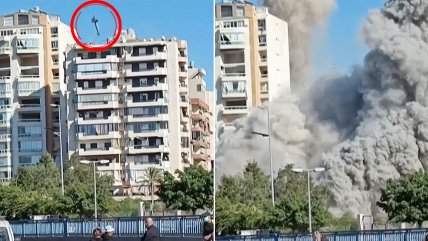   Impactante registro: Misil derribó en segundos edificio de 11 pisos en Beirut 