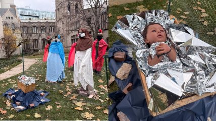   Polémica en Chicago por representación de pesebre custodiado por ICE y con Jesús esposado 