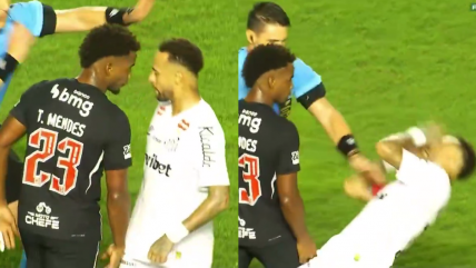   [VIDEO] La exagerada reacción de Neymar en un cara a cara ante Vasco da Gama 